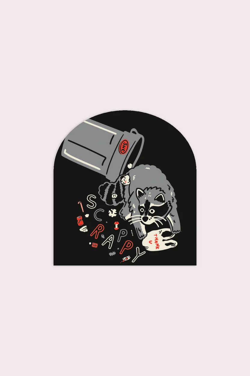 Scrappy Raccoon (Trash) Vinyl Sticker