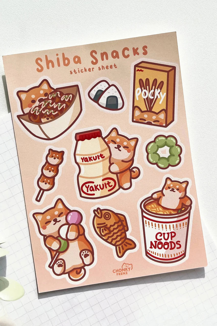 Shiba Snacks - Sticker Sheet